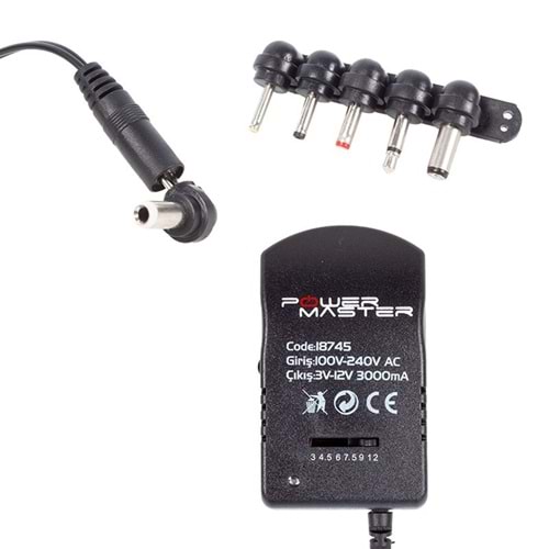 Kademeli Adaptör 18745 3 Volt - 12 Volt 3 Amper Çok Uçlu Ayarlı 662078