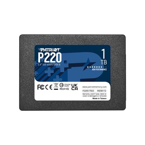 Patriot P220 1TB 550/500MB/s 2.5" SATA3 SSD Disk (P220S1TB25)