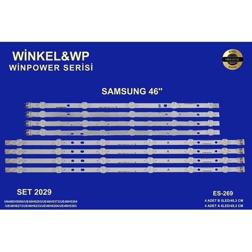 Samsung Tv LED BAR 46 inç 8 li takım 4x49,3cm 4x40,3cm uyumlu tv kodları UN46EH5000/UE46H6203/UE46H5373/UE46H5304/UE46H6273/UE46H6233/UE46H6204/UE46H5303/UE46EH5300/UE46EH5057/UE46EH5050/UE46EH5047 A SAMSUNG D3GE-460SMB-R1, D3GE-460SMA-R2 284151-F8