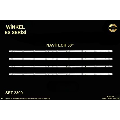 Navitech Tv LED BAR 50 inç 4 lü takım 9m 4x96cm uyumlu tv kodları CX500DLEDM 18MD200A87 LE-5019N STARLİGHT 50DM7000 284202-H16