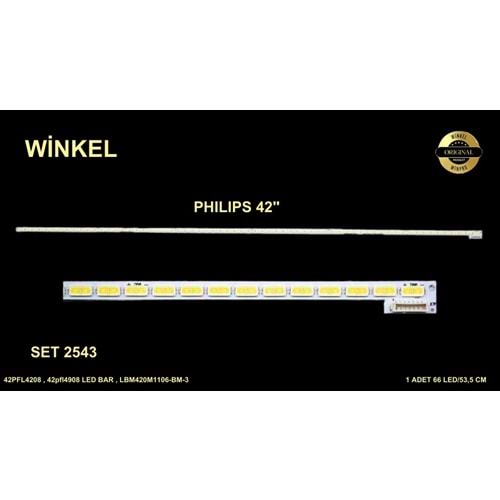 Philips Slim Led Bar 42 inç 53,5cm 66 Ledli Tv Led Bar 284333-Ü16