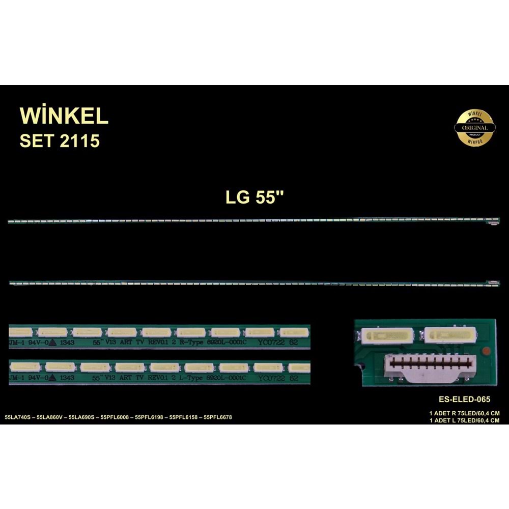 Arçelik Beko LG Slim Led Bar 55 inç 2x60,4cm 75 Ledli Tv Led Bar 284420-Y21