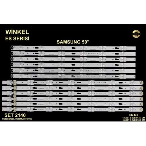 Smasung Tv LED BAR 50 inç 12li takım 6x63cm 7 mercekli 6x53,7cm 6 mercek 284448-N10