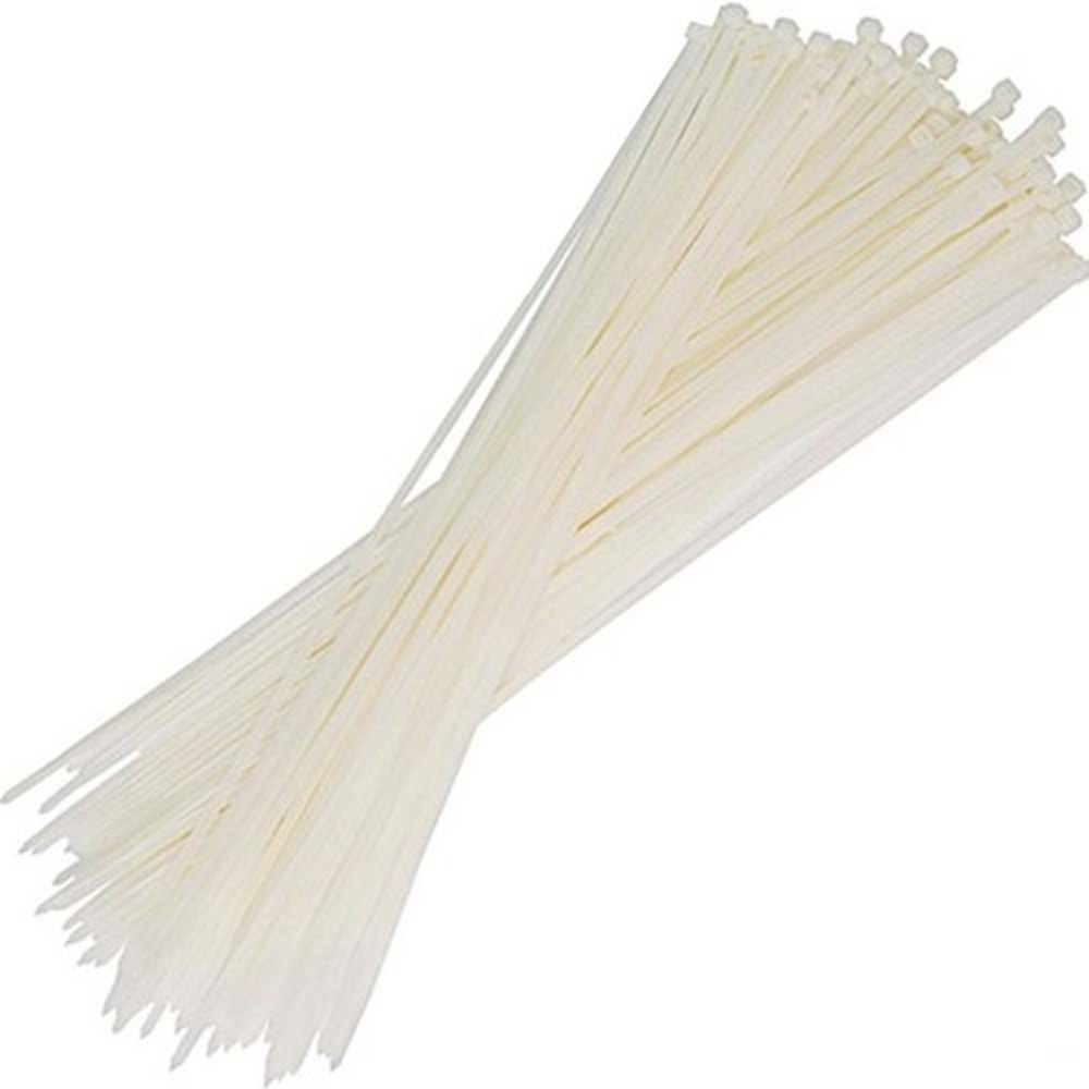 REWEL Plastik Kelepçe (Cırt Kelepçe) 3.6X250 kablo bağı MM CT-3625 BEYAZ 100 Adet 341015