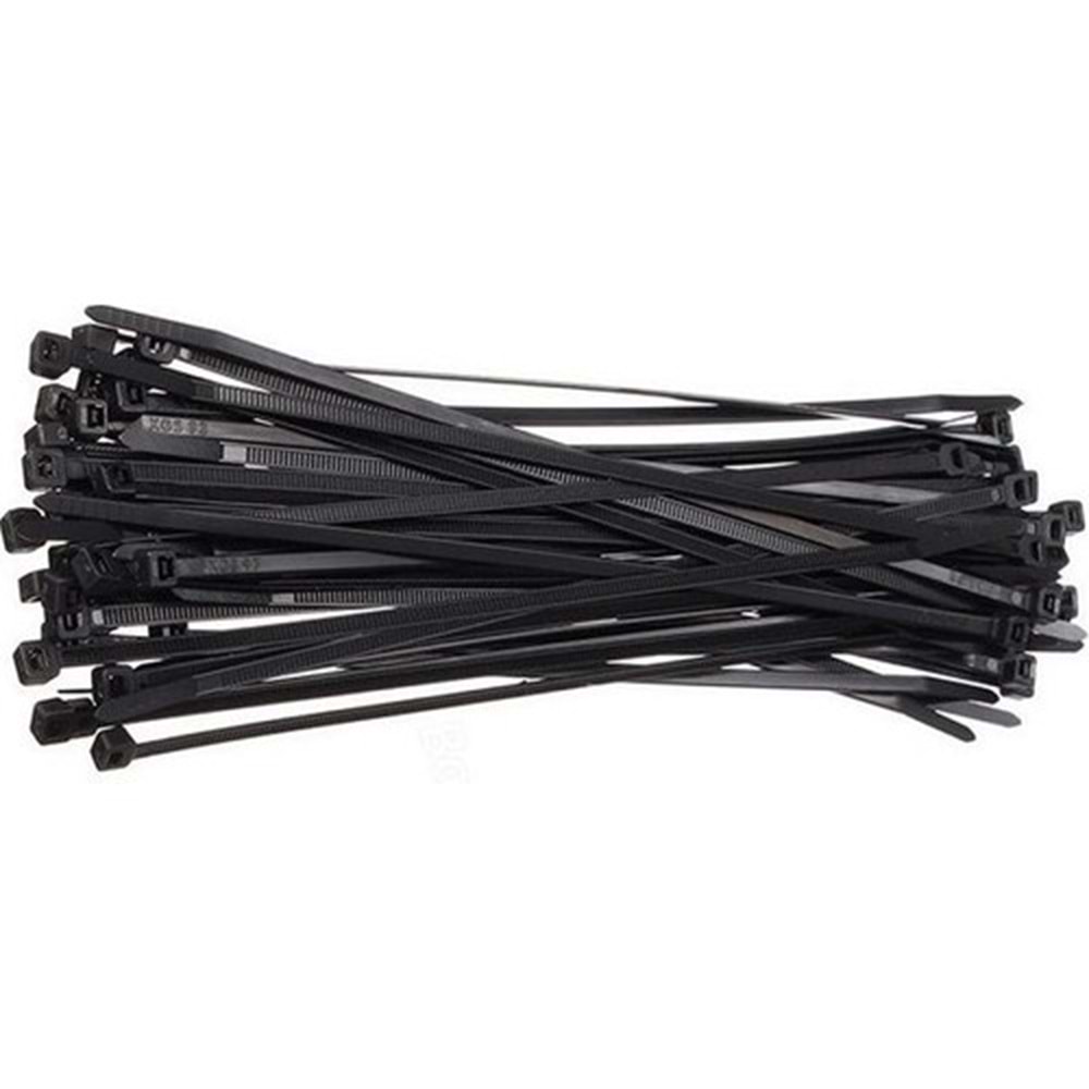 REWEL Plastik Kelepçe (Cırt Kelepçe) 3.6X370 kablo bağı MM CT-3637 SİYAH 100 Adet 341018