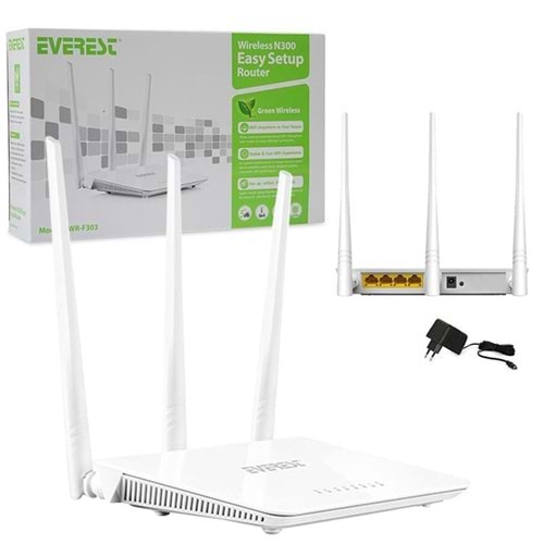 Everest EWR-F303 2.4 Ghz 300 Mbps 4 Port Kablosuz Router 417001