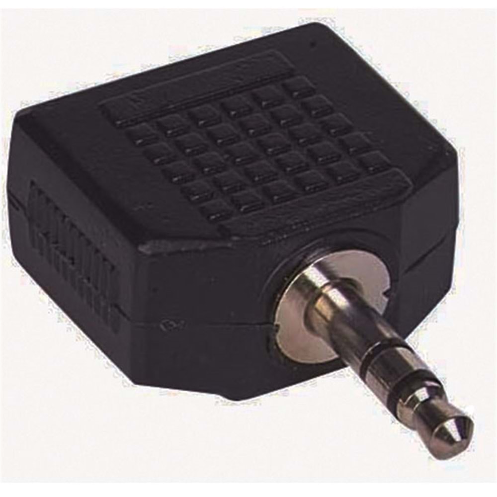 3.5 Mm Stereo Erkek - 3.5 Mm 2 Dişi Çevirici Jack 631027