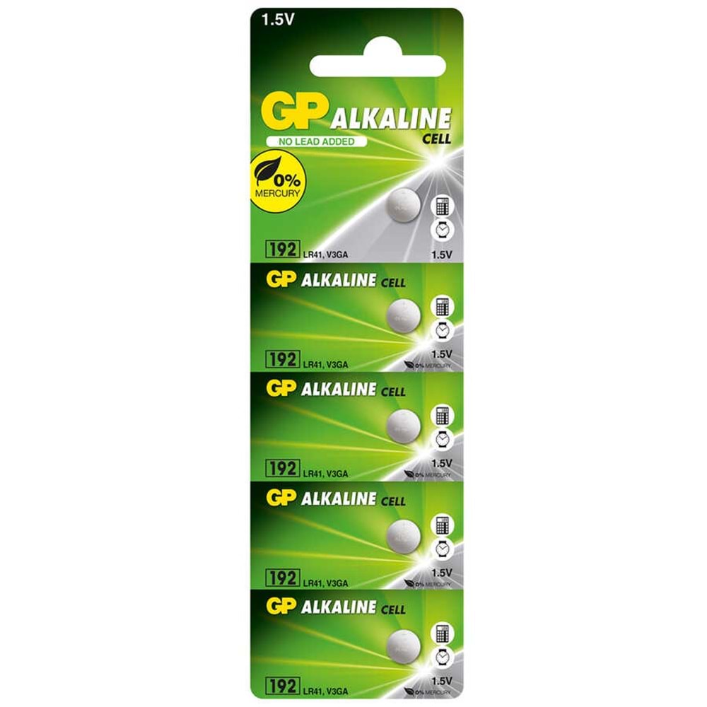 GP 192 1.5 Volt LR41 Alkalin Düğme Pil 5'li 661026