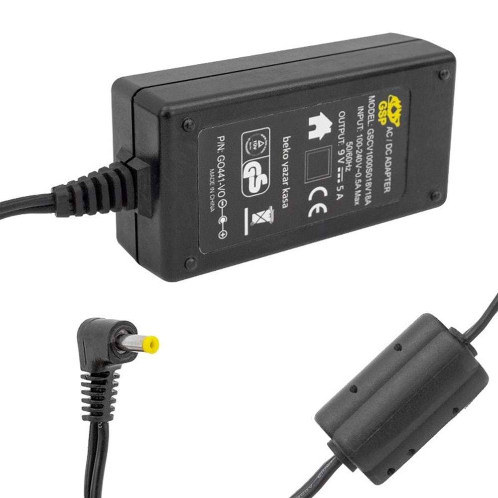 9 Volt 5 Amper Yazar Kasa Ve Pos Makinesi 4.0 X 1.7 Mm Uçlu Masaüstü Adaptör 662081