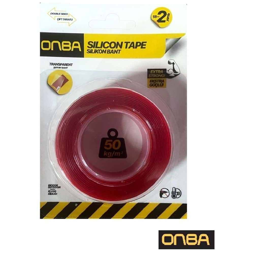 Rewel Onba Çift Taraflı Silikon Bant 18 mm x 2 Metre 950070